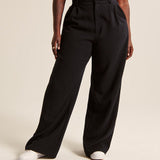 Kate | Women's High Waisted Wide Leg Trousers – With Practical Pockets
