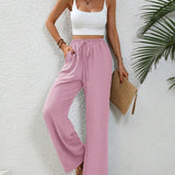 Stephanie | Women's Wide Leg Drawstring Trousers – Casual Fit with Pockets
