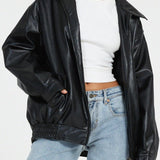 Elena | Women's Casual Leather Jacket – Stylish Biker Style Coat