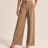 Kate | Women's High Waisted Wide Leg Trousers – With Practical Pockets