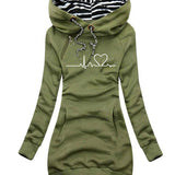 Janet | Women's Longline Hoodie with Heart Print – Cute Oversized Sweatshirt