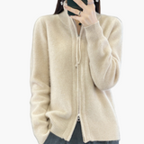 Victoria | Women's Zip-Up Cardigan – Elegant Office & Everyday Knit