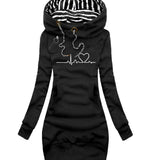 Janet | Women's Longline Hoodie with Heart Print – Cute Oversized Sweatshirt