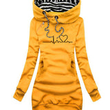 Janet | Women's Longline Hoodie with Heart Print – Cute Oversized Sweatshirt