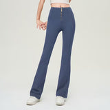 Charlotte | Women's Figure Enhancing Flared Trousers – Zip Fastening