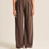 Kate | Women's High Waisted Wide Leg Trousers – With Practical Pockets