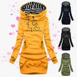 Janet | Women's Longline Hoodie with Heart Print – Cute Oversized Sweatshirt