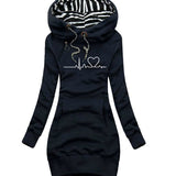 Janet | Women's Longline Hoodie with Heart Print – Cute Oversized Sweatshirt