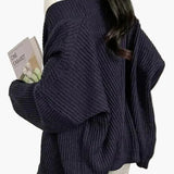 Oversized Knit Cardigan - Ladies' Casual Slouchy Fit Top