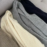 Oversized Knit Cardigan - Ladies' Casual Slouchy Fit Top