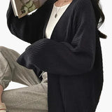 Oversized Knit Cardigan - Ladies' Casual Slouchy Fit Top