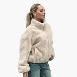 Ruby | Women's Teddy Fur Bomber Jacket – Stylish Winter Coat