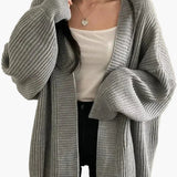 Oversized Knit Cardigan - Ladies' Casual Slouchy Fit Top