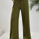 Stephanie | Women's Wide Leg Drawstring Trousers – Casual Fit with Pockets