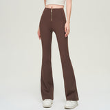 Charlotte | Women's Figure Enhancing Flared Trousers – Zip Fastening
