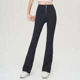 Charlotte | Women's Figure Enhancing Flared Trousers – Zip Fastening