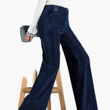 Amelia | Women's Corduroy Flared Trousers – Elegant Wide Leg Workwear