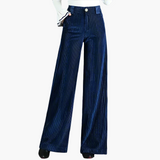 Amelia | Women's Corduroy Flared Trousers – Elegant Wide Leg Workwear